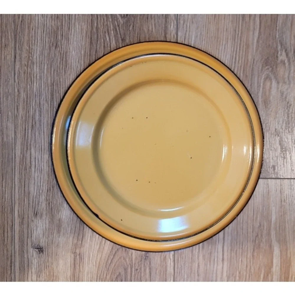 Vintage TAIPRO Enamelware Dinnerware Plates Retro Camping‎ RV Beach